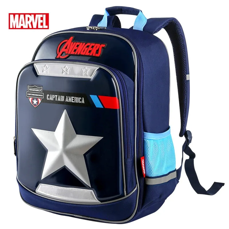

Marvel New Style Boy School Bags Grade 1-5 Primary Student Shoulder Orthopedic Backpack Captain America Large Capacity Mochilas