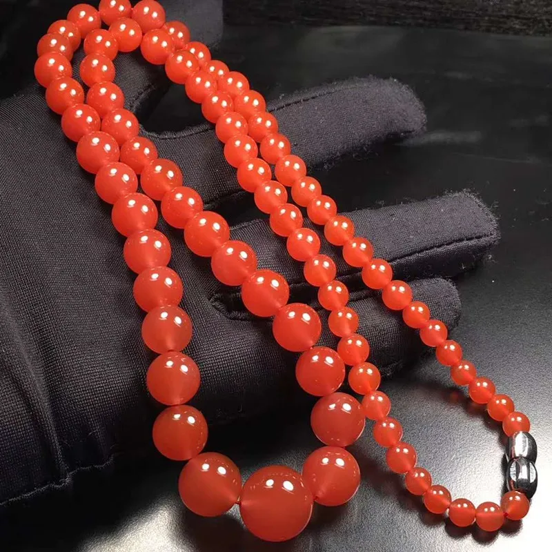 

Wholesale Natural Protection Shannan Red Agate Graduated Strand Necklace