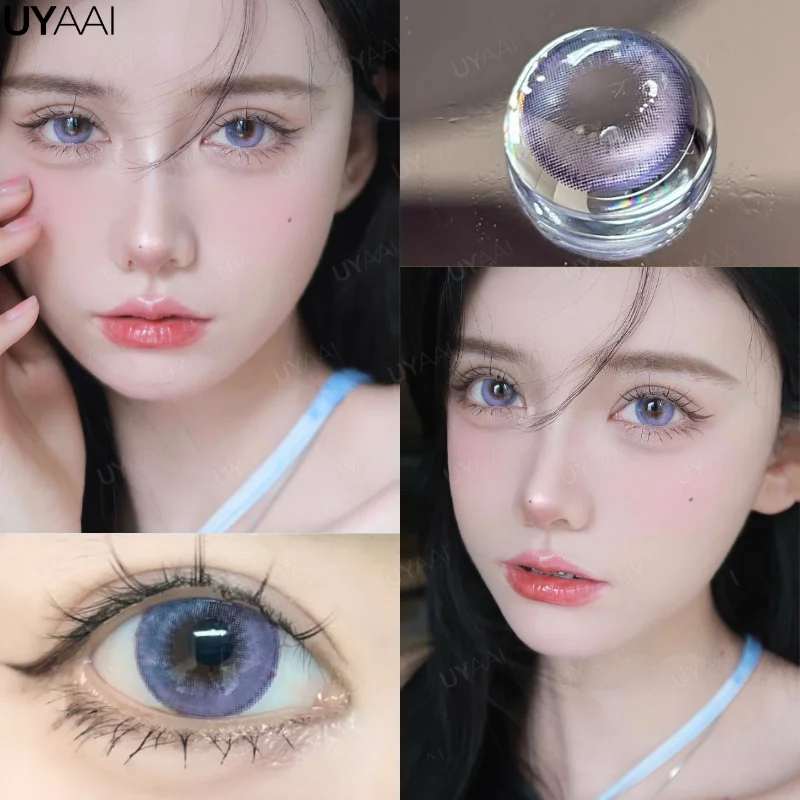 UYAAI Color Contact Lenses with Diopters Blue Graduated Colored Lenses Cosplay Color Lens Green Lenses Pink Lenses Anime Lenses