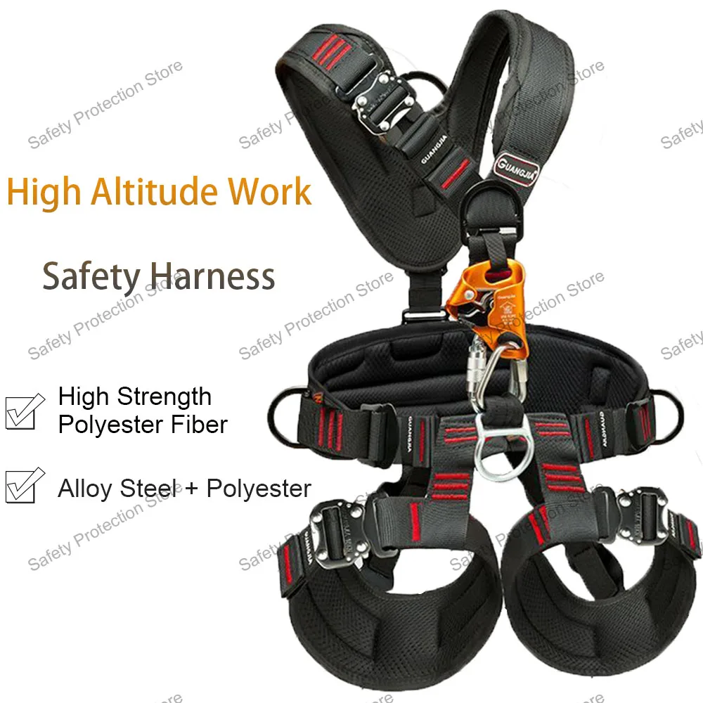 High Altitude Work Safety Harness Full Body 5-Point Safety Belt Outdoor Climbing Mountaineering Construction Rescue Equipment