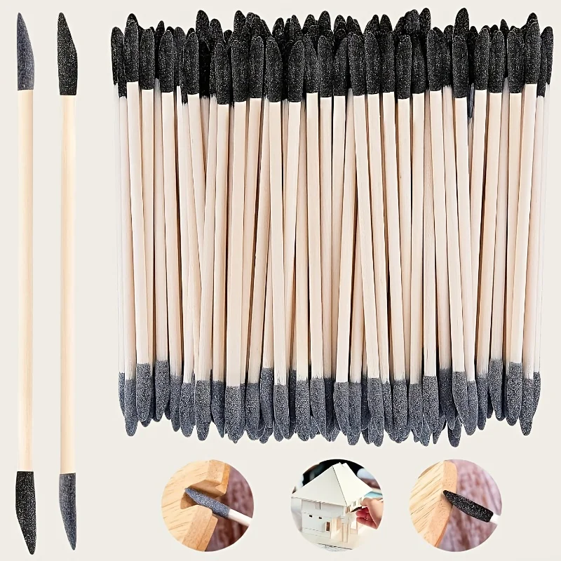 

Professional double-ended polishing rods-wooden polishing rods for woodworking, plastic models, nail art, DIY projects.