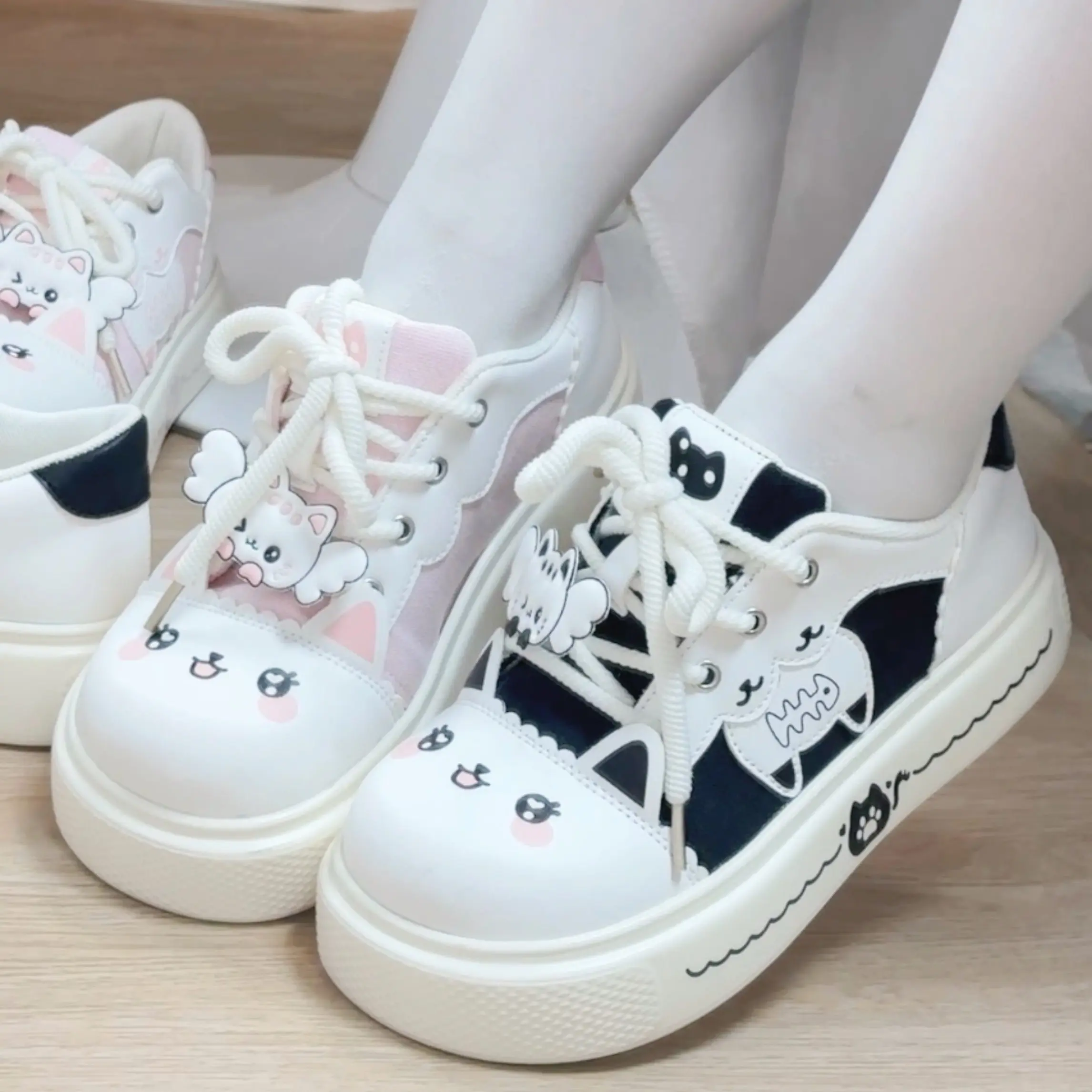 cute-cartoon-cat-platform-canvas-sneakers-round-toe-lace-up-thick-sole-women-kawaii-lolita-harajuku-casual-student-shoes
