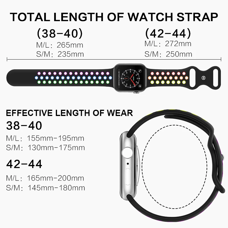 Sport Strap for Apple Watch Series Ultra/8/7 49mm 41mm 45mm 38MM 42MM silicone wrist Bracelet iWatch 6 SE 5 4 3 44mm 40mm Band