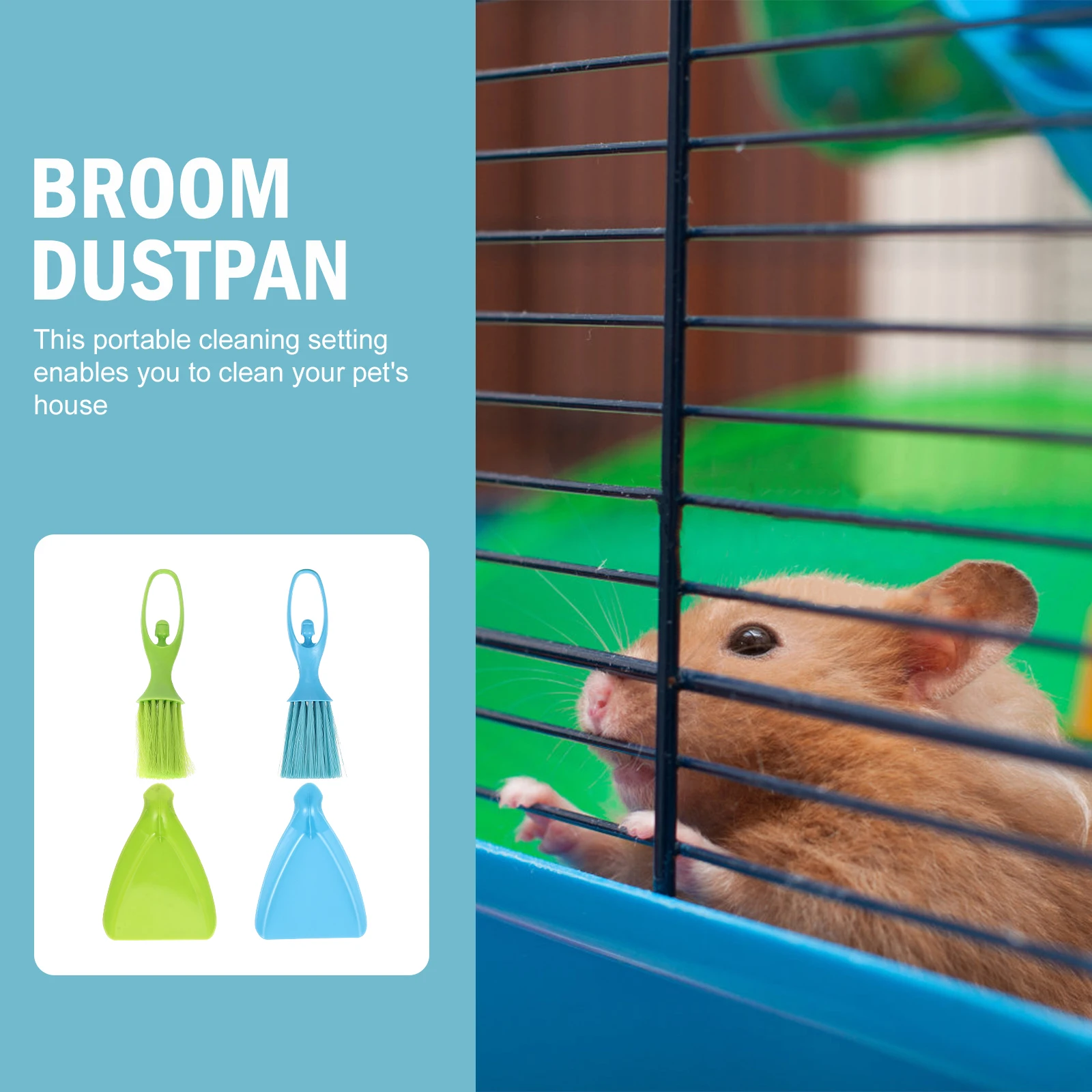 

Mini Brooms Dustpans Plastic PVC Pet Cage Cleaner Tools Junk Storage Wall Hangable Rabbit Cat Hamster Guinea Pig Squirrel