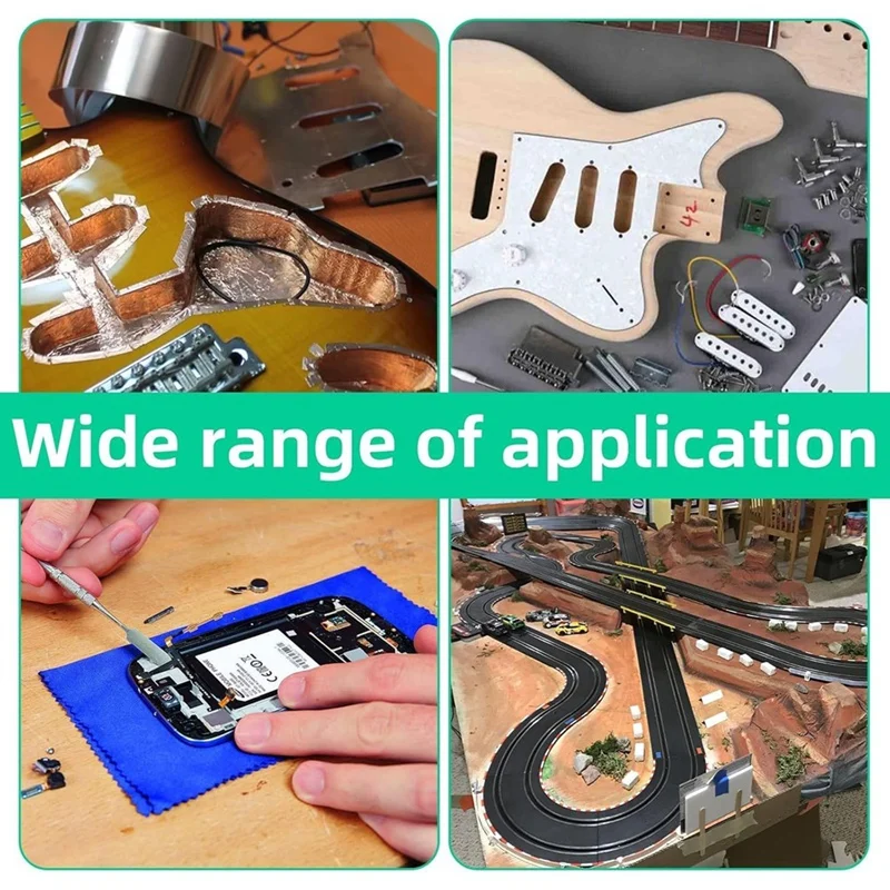 PORK-2PCS Nastro schermante in rame da 1/4 pollici X 164 piedi, nastro in lamina di rame e nastro schermante in rame per adesivo conduttivo in nastro di rame