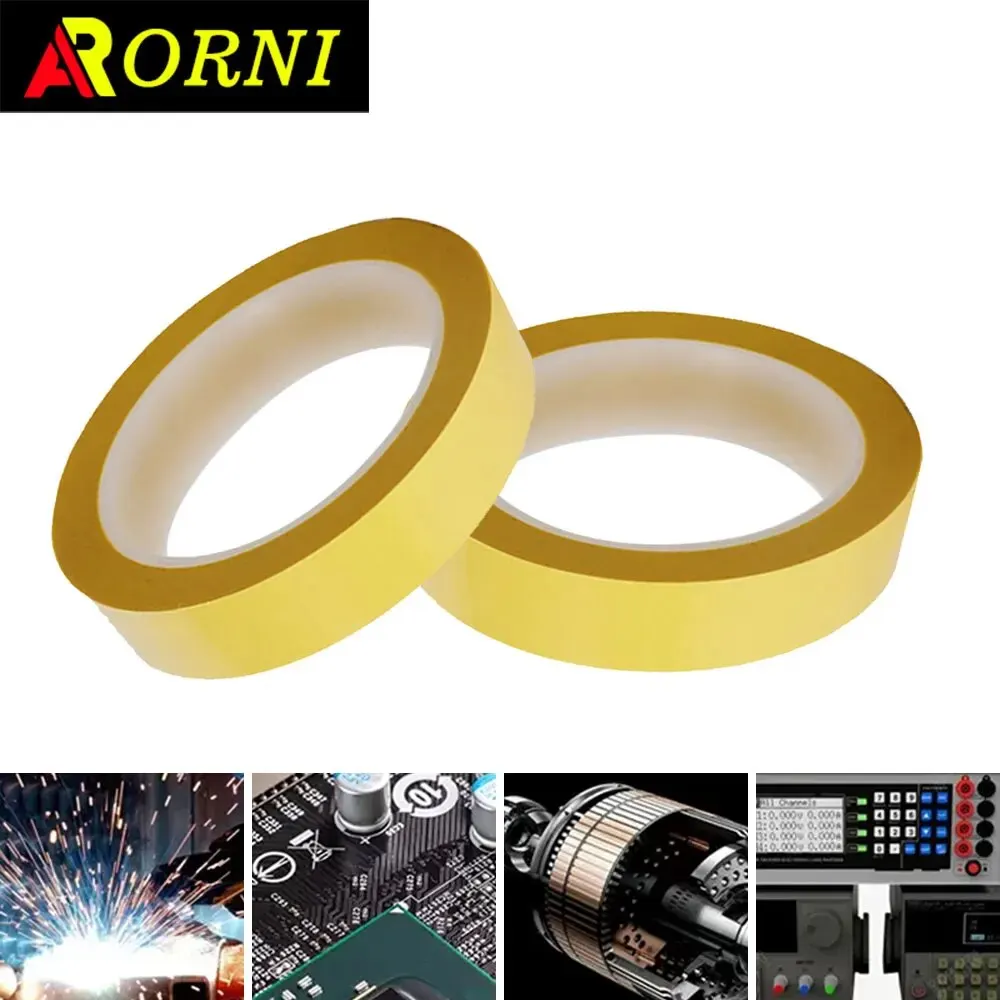 Odporna na ciepło taśma mylarowa, taśma izolacyjna mylarowa, do uzwojenia cewki kondensatora silnika transformatora, trudnopalna, żółta 20 mm * 66 m