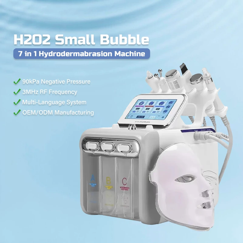 

7 in 1 Small Bubble H2O2 Facial Hydro Dermabrasion Machine Exfoliator Water Peeling Deep Cleansing Beauty Salon Sap Device