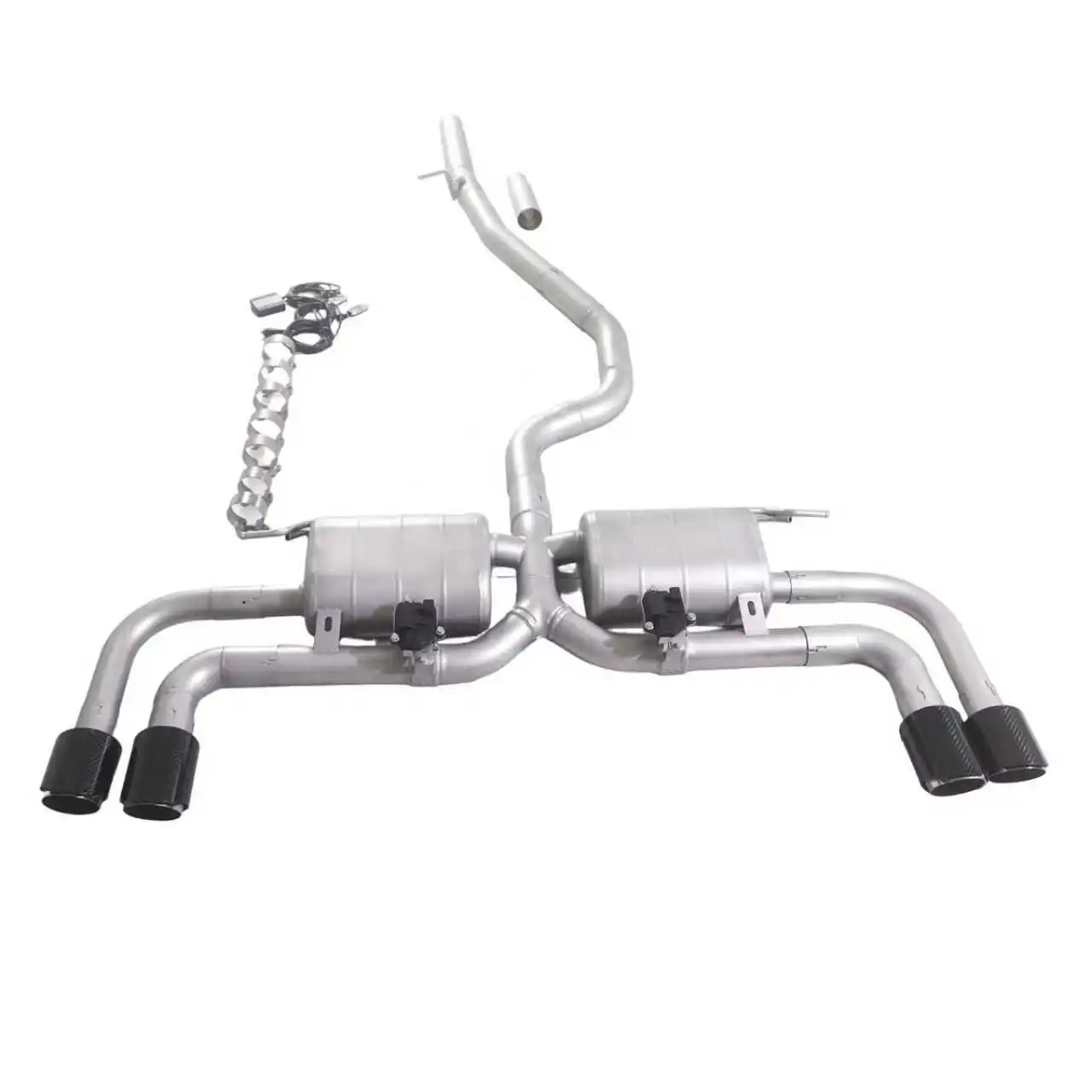 GFC exhaust / 2019 Volkswagen Tiguan 2.0T 4WD Catback stainless steel performance valve exhaust pipe with four pointed outlets