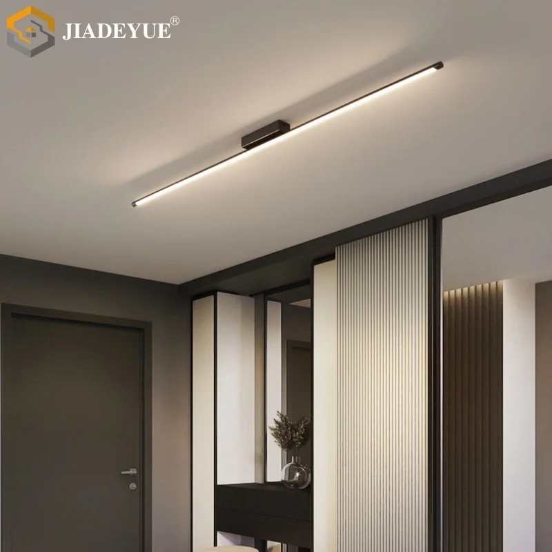 Lampu Plafon Strip Panjang Tembaga Semua Modern Minimalis, Lemari Pakaian, Perlengkapan Pencahayaan Lorong, Minimalis Tanpa Lampu Utama