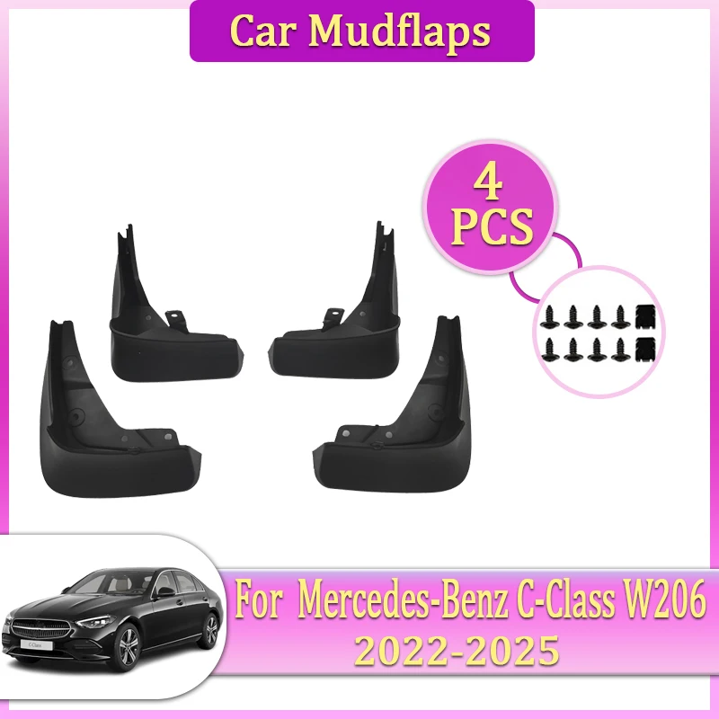 

Car Mudguards Parts For Mercedes Benz C Class W206 Mud Accessories 2022~2025 Auto Mudflaps Tool Splash Fenders Flare Cover Guard