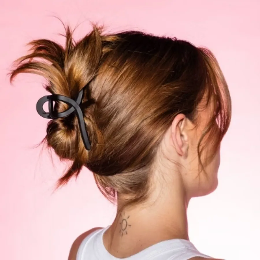 مشبك مخلب شعر ناعم - بني/أسود - قطعتان، إكسسوارات للشعر، مشابك شعر للنساء