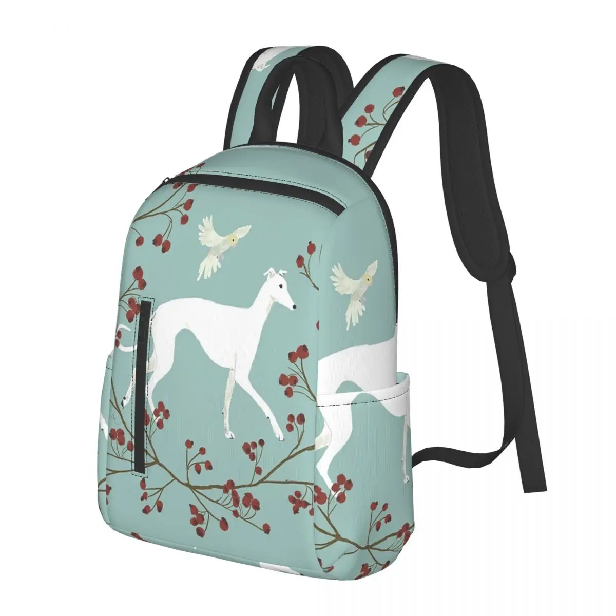 Greyhound Semaphore Whippet Sighthound Dog Student Backpack School Bag Hiking Travel Daypack for Men Women Bookbag Shoulder Bags