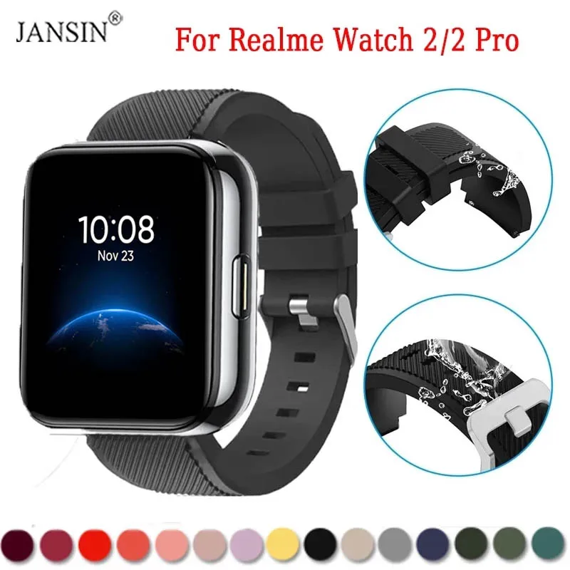 Silikon Armband Für Realme Uhr 2/2 Pro Sport Handgelenk Strap Armband Für Realme Uhr 2 Pro Gürtel Armband smartwatch Correa