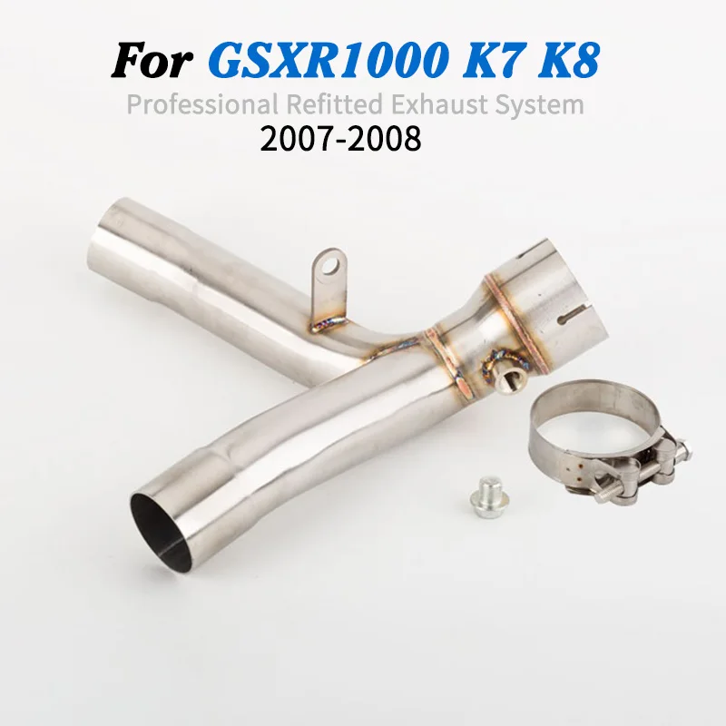 For Suzuki GSXR 1000 2007 2008 2009 2010 2011 K7 K8 K9 K10 K11 Escape Decat Pipe Motorcycle Exhaust   middle pipe