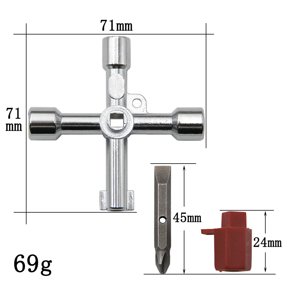 Four-in-one multi-function key wrench electric elevator electric control cabinet valve inner triangle four corners screwdriver