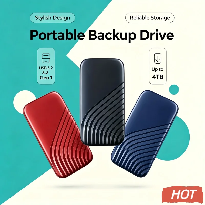 Original External SSD 2TB 4TB Solid State Disk USB 3.1 High Speed Portable Hard Drive For Mac Laptop PC Data Plus Backup