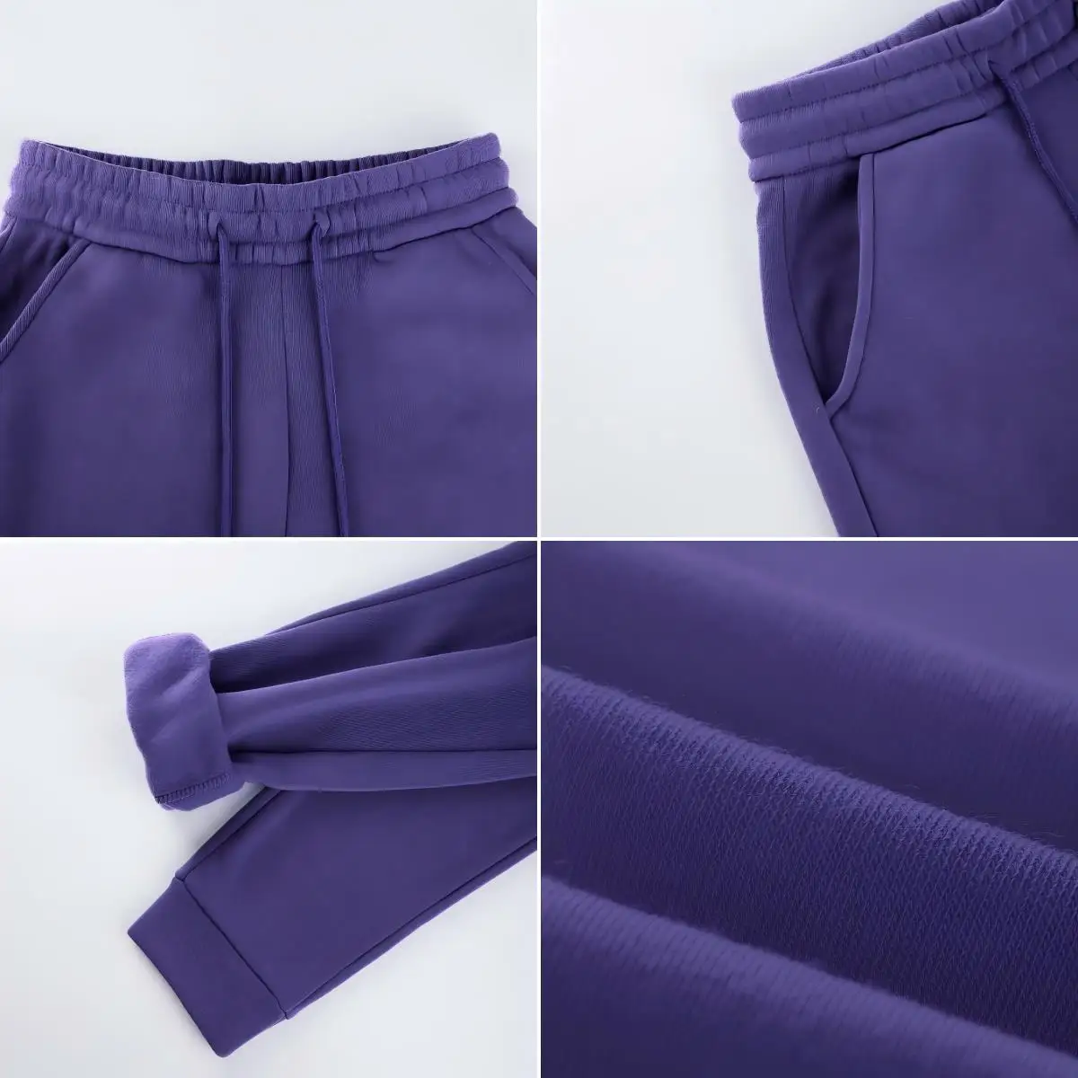 Conjuntos de 2 uds. De mallas gruesas de camuflaje para otoño, pantalones de chándal de Color sólido, ropa que combina con todo para mujer, pantalones para correr de lana Y2K para mujer