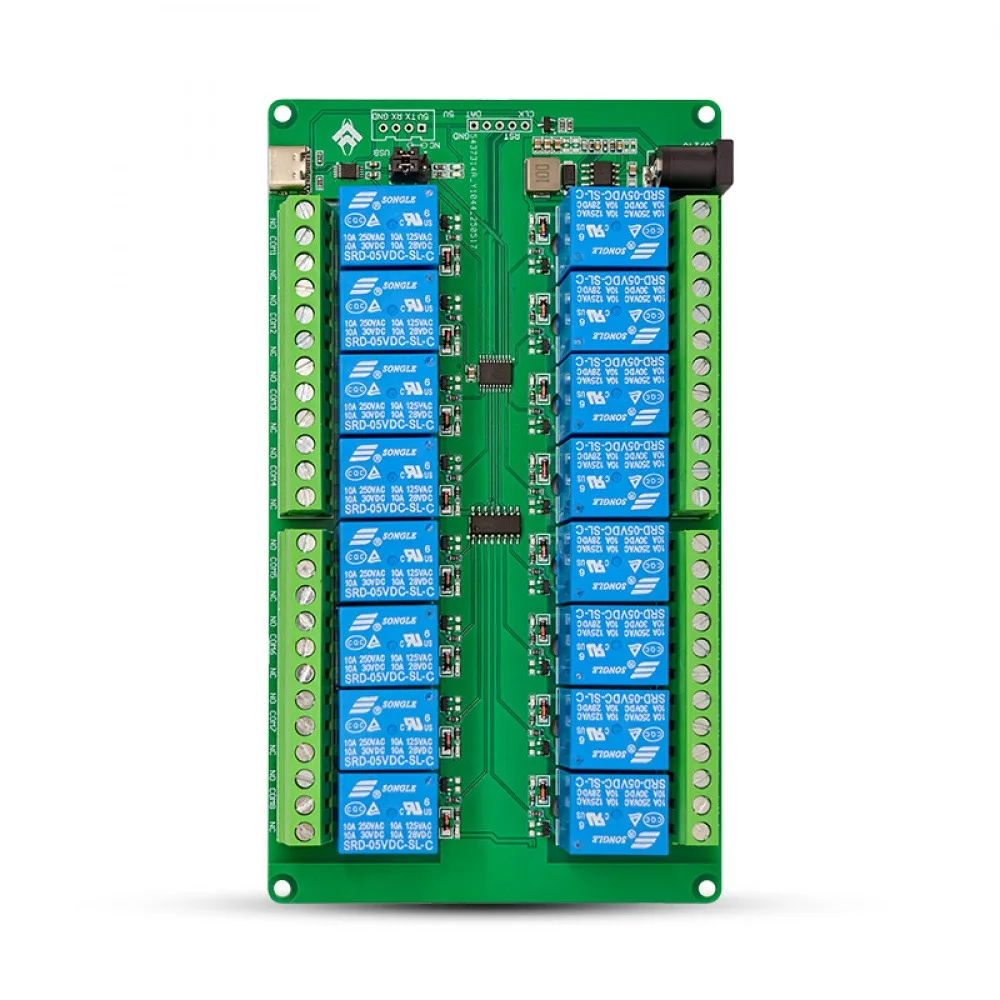 

16-Channel USB Relay Module Computer Serial Port Control Switch PC Smart Controller 12V/24V Relay Board With Indicator Light