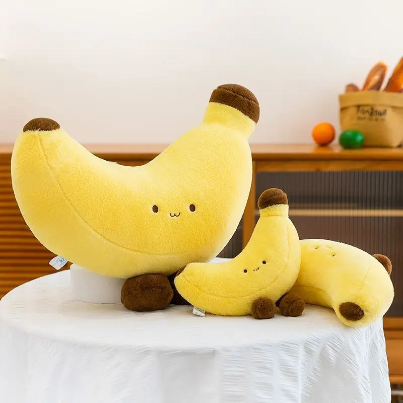 23cm Yellow Plant Banana Plush Toy Cute with Legs Soft Fruit Banana Doll a Birthday and Christmas Gift for Children