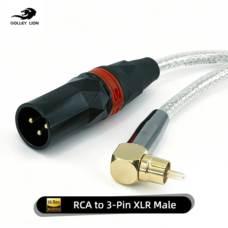

RCA to 3-Pin XLR Male Cable Professional Grade【Stable Signal】– Gold-Plated Plug for Sound Card/DJ Equipment
