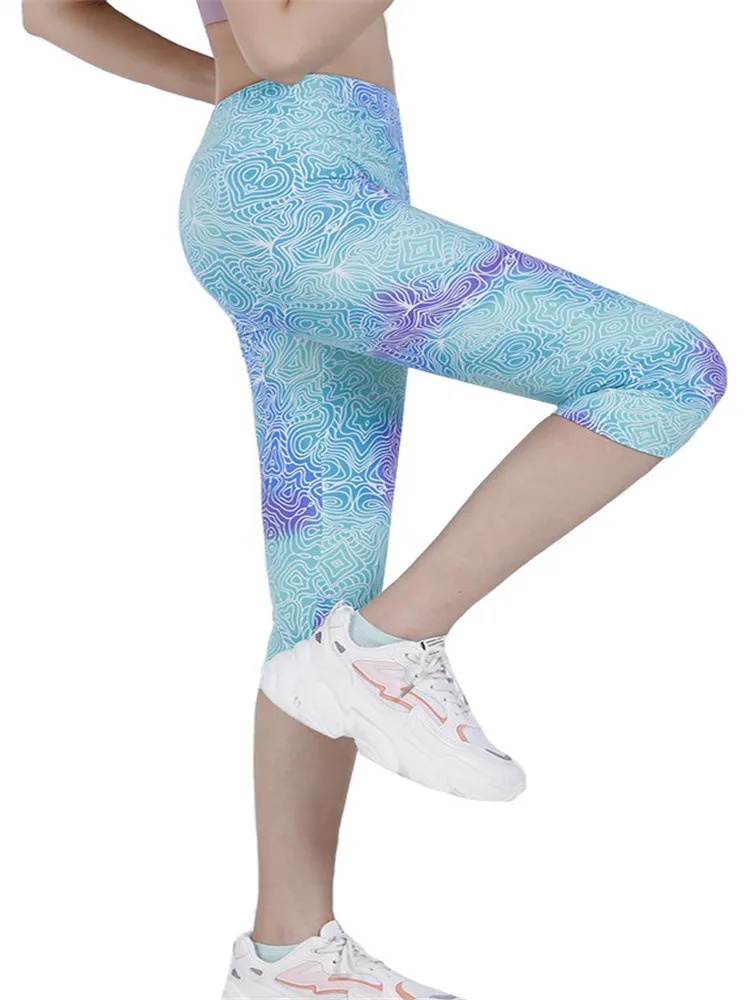 Ygyeeg mulher leggings meados de bezerro calças de verão ginásio yoga roupas esportivas elástico cintura alta exercício fitness activewear novo fundo