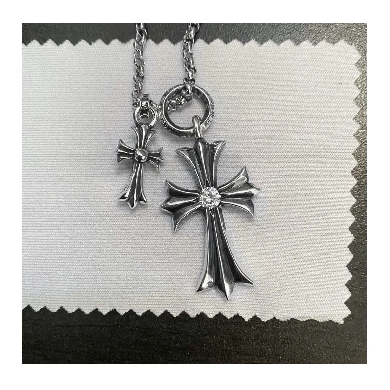 

Fashion Trend Cross Diamond Set Small Exquisite Personality Couple Retro Niche Design Simple Generous Unique