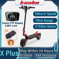 EU Stock Kaabo Mantis X Plus Electric Kickscooter 500W*2 Motor 50KM/H USB Charging Mid-Mounted Display NFC Electric Scooter