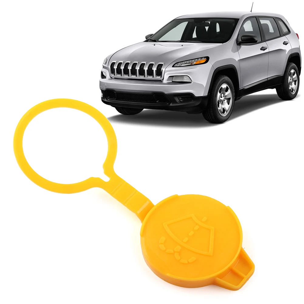 

Yellow Car Windshield Washer Fluid Reservoir Cap Cover 68225063AA For Jeep Cherokee 2.4L 3.2L Engine 2014 2015 2016 ABS Plastic