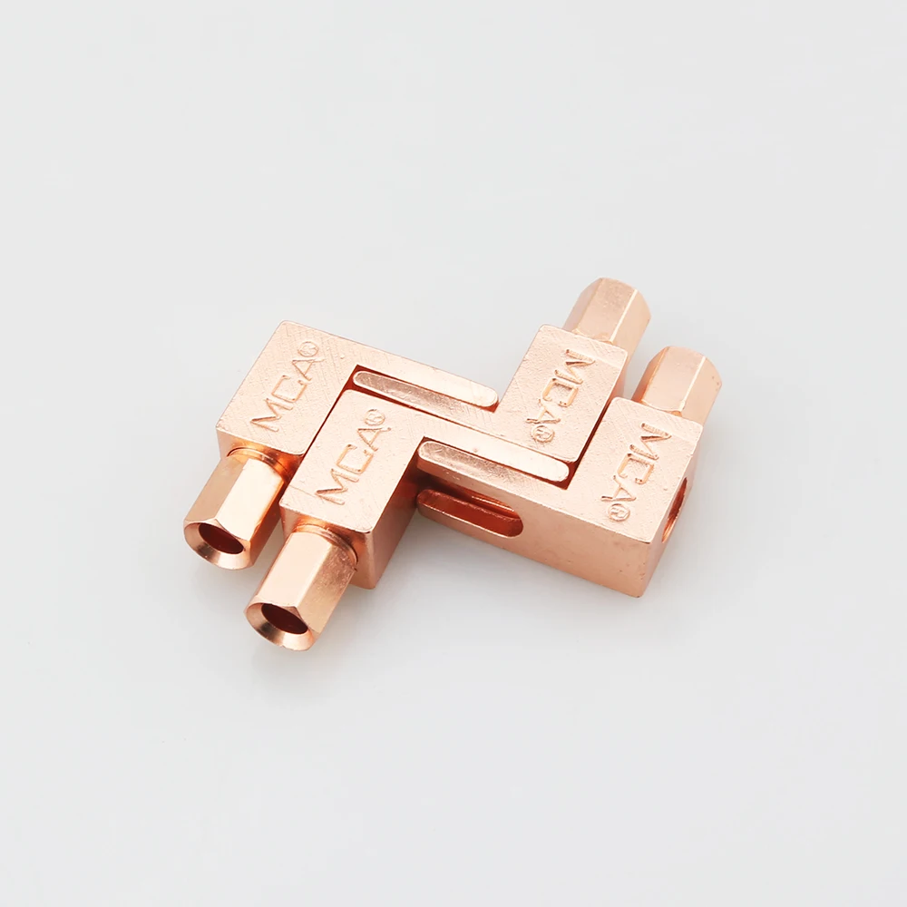 4 шт., Hi-End MCA, чистый красный медный разъем, прямоугольный лопаточный разъем, аудио, L-образный разъем типа «банан», лопаточный разъем