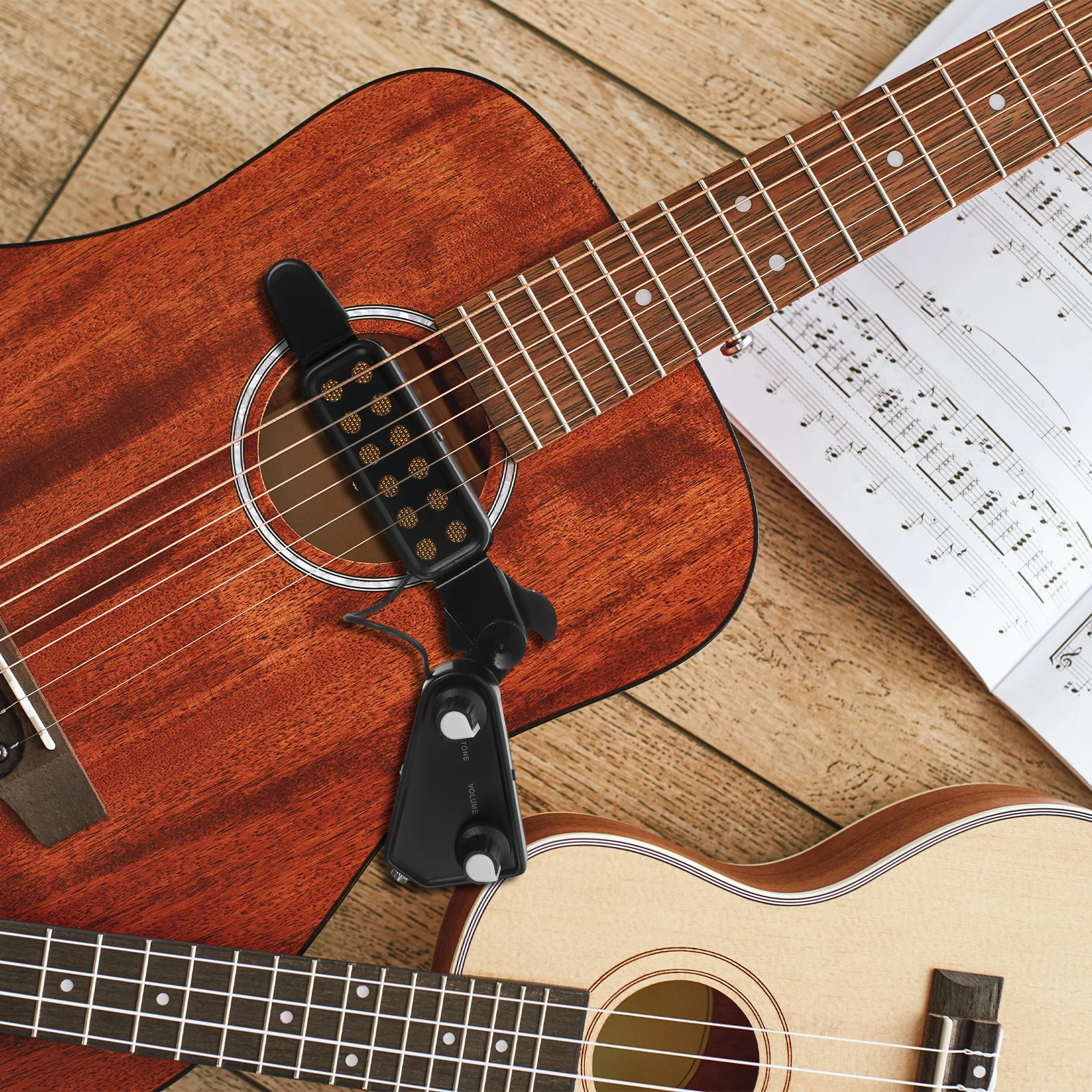 

Wooden Guitar Pickup Black Practical Sound Pick-Up Stable Connection Compatible Guitar Speakers Consoles Amplifier