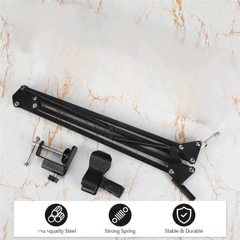 HOES-2 Pcs For Light Mic Boom Mic Arm Desk Microphone Stand Featuring Screw Mount Clamp 3/8