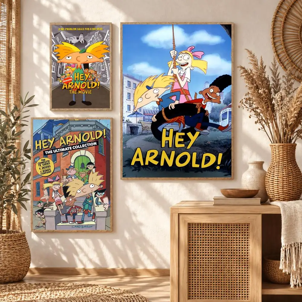 Cartoon Hey A-Arnold Poster Stickers Self-Adhesive Mural Wall Art Decals for Bedroom Living Room Home Painting Decor Gift