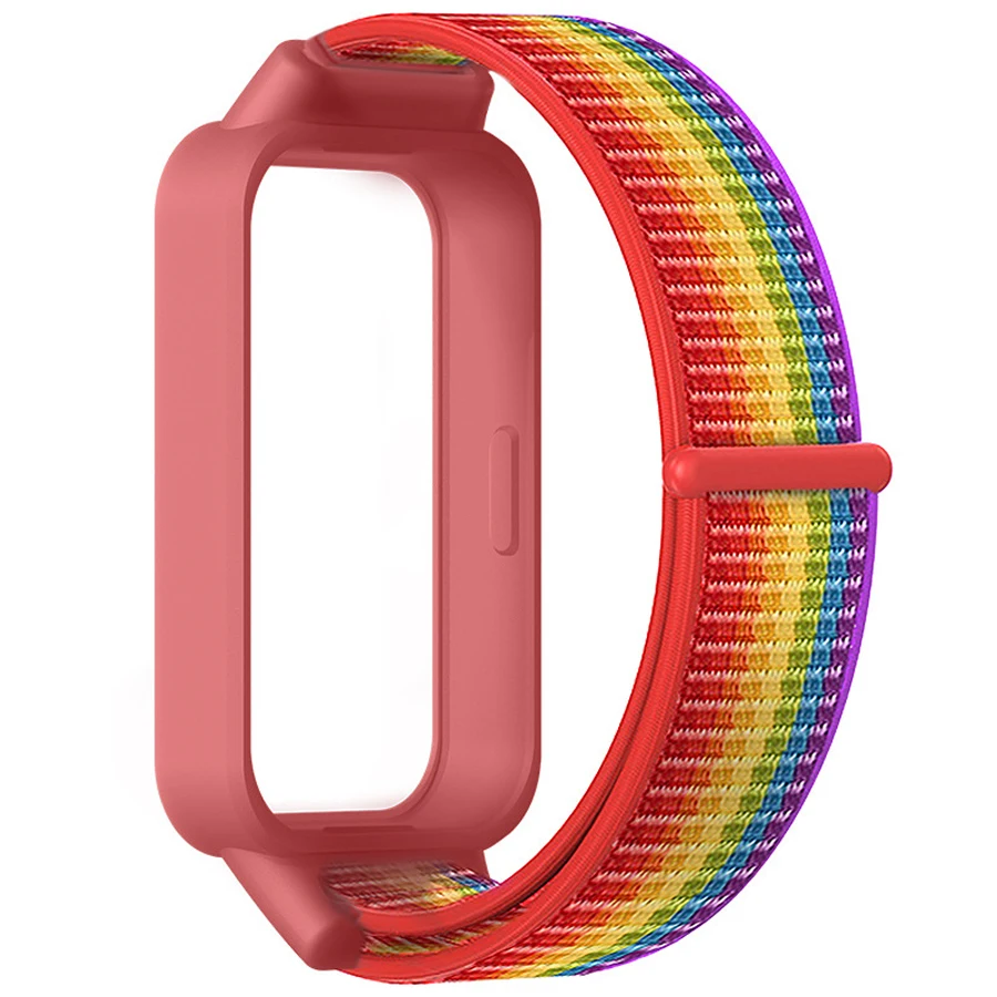 Case + nylon lusband voor Redmi Band 3 Ademende armband Polsband voor Xiaomi Mi Band 9 Actieve sporthorlogeband Correa-band