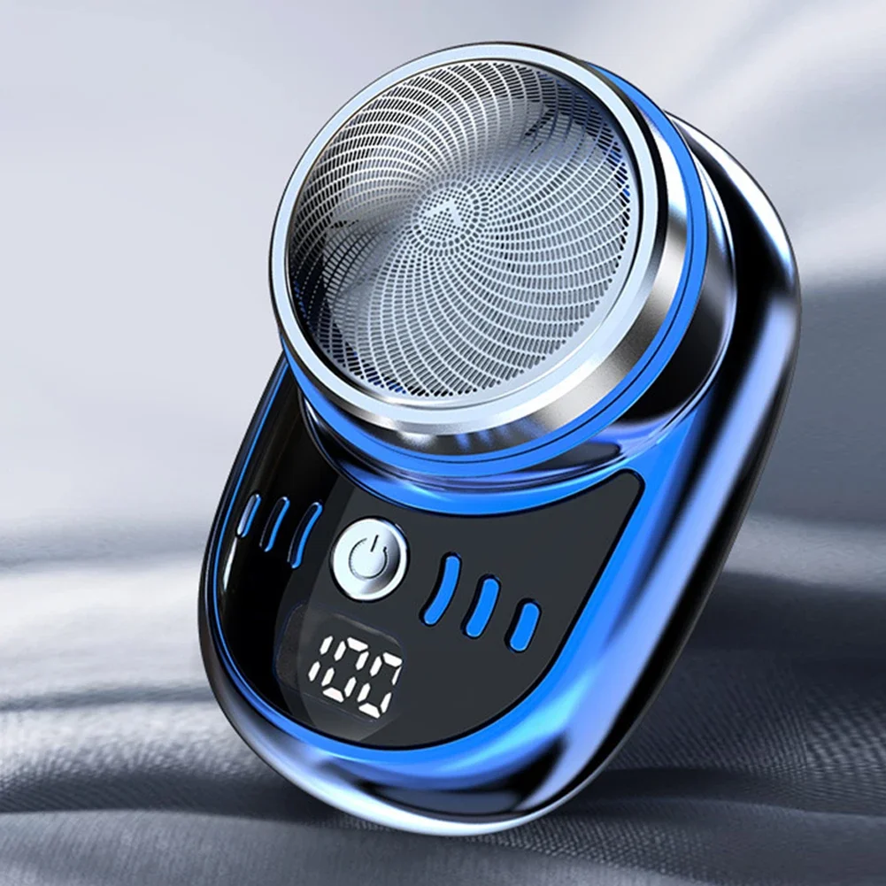 Mini Electric Shaver For Men Vehicle Mounted Shaver With Digital Display Cordless Travel Pocket Face Beard Trimmer Men Razor