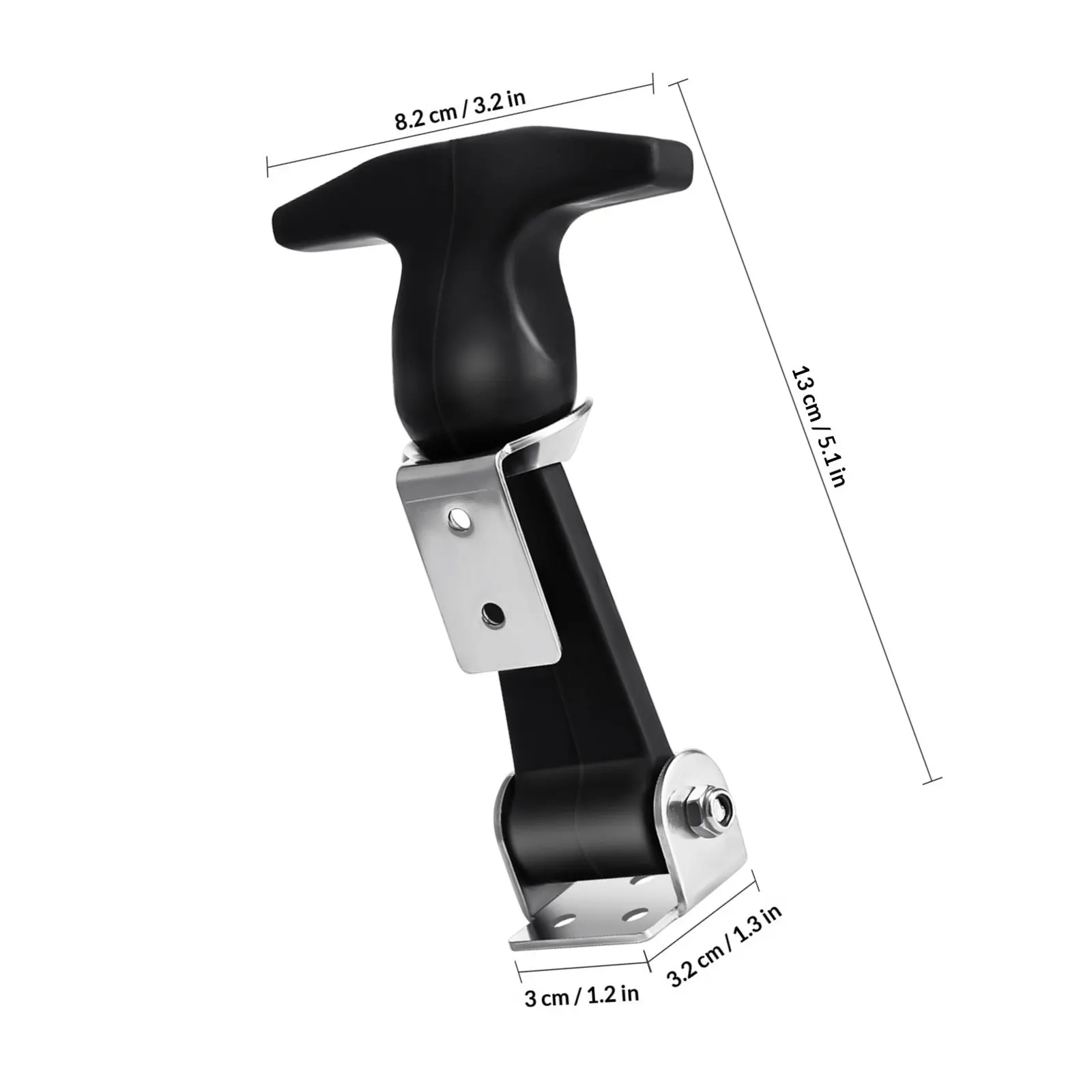 2Pcs Stainless Steel Draw Latch Flexible Rubber T Handle Latch for Toolbox Vehicle Engine Cooler Boat Compartment Vibration
