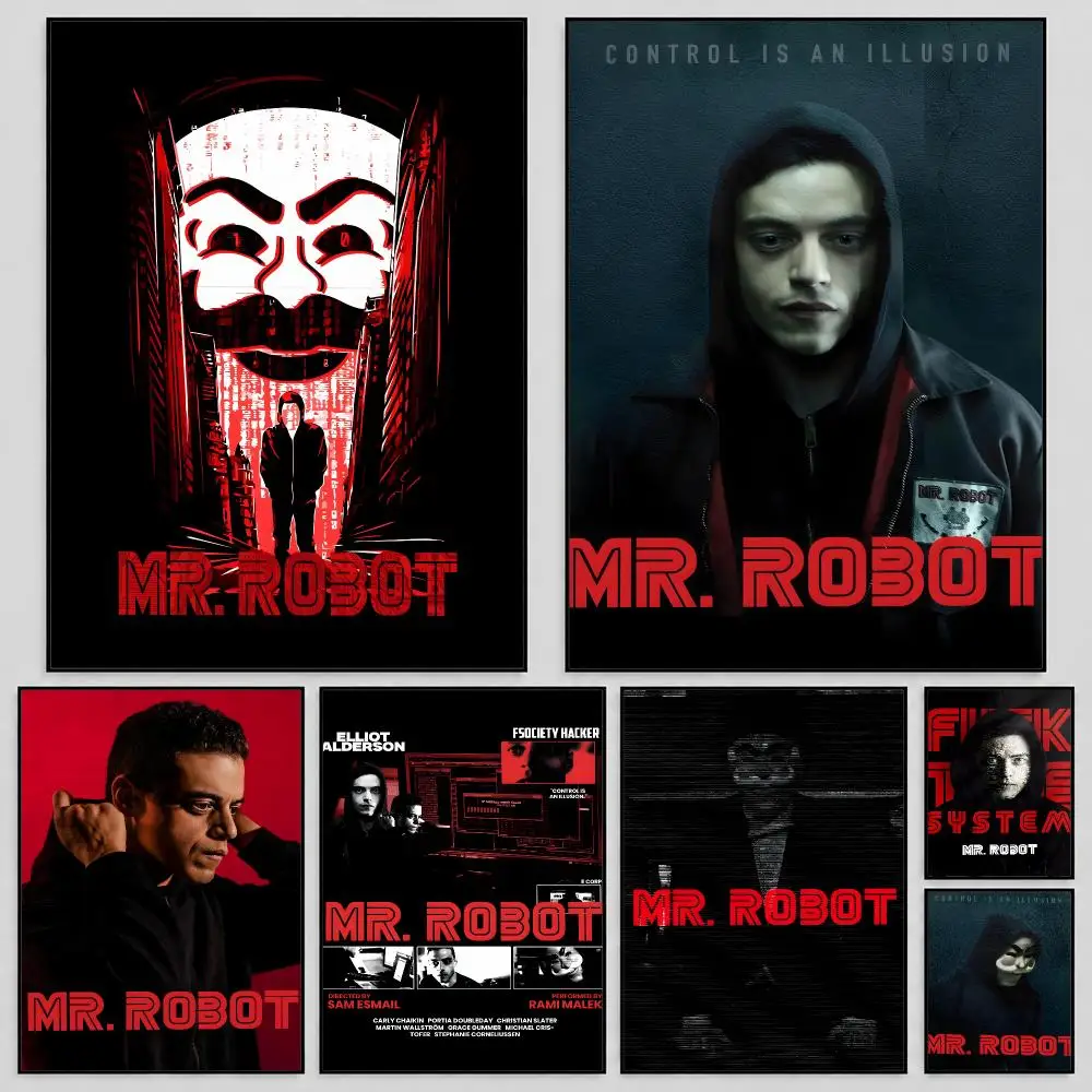TV Mr Robot Elliot Hacker Series Poster Self Adhesive PP Wall Art HD Gaming Room Bedroom Living Room Decor Apartment Gift