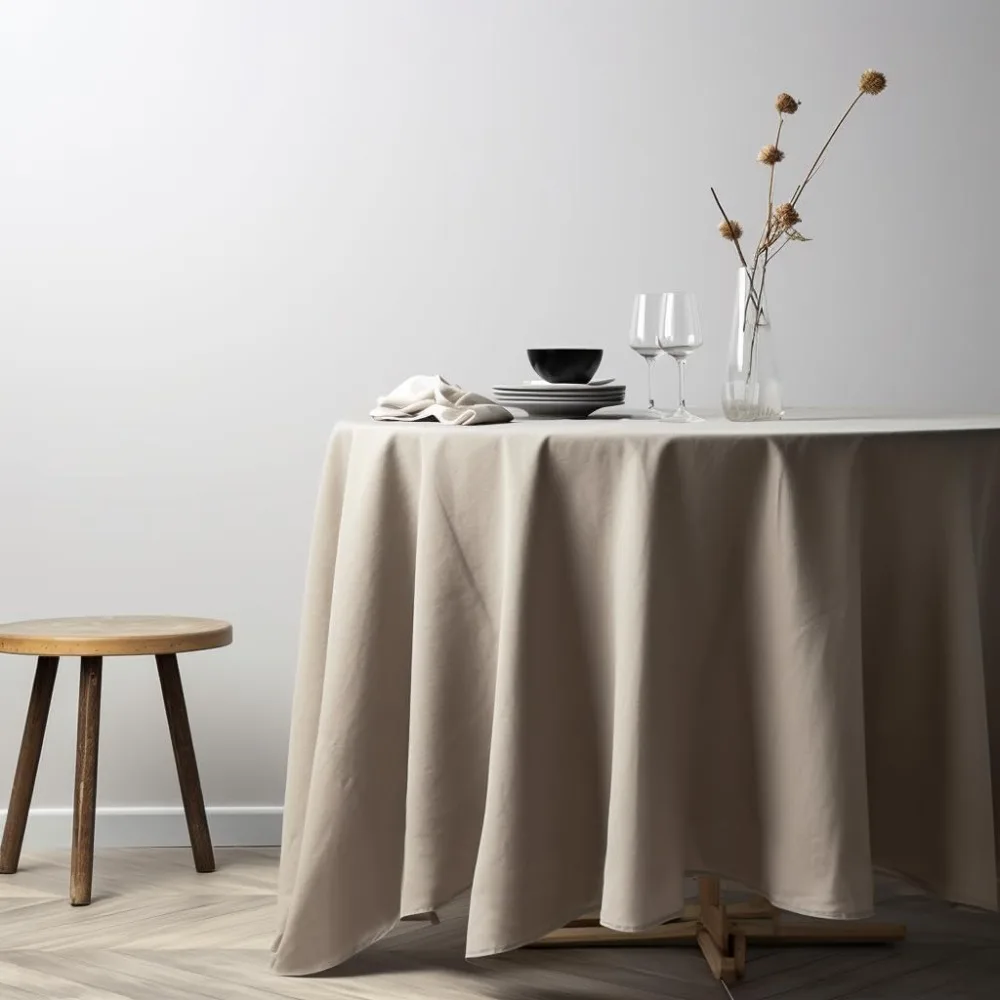 

Pure Linen 120 Inch Round Tablecloths for Thanksgiving, Halloween, and Buffet Settings
