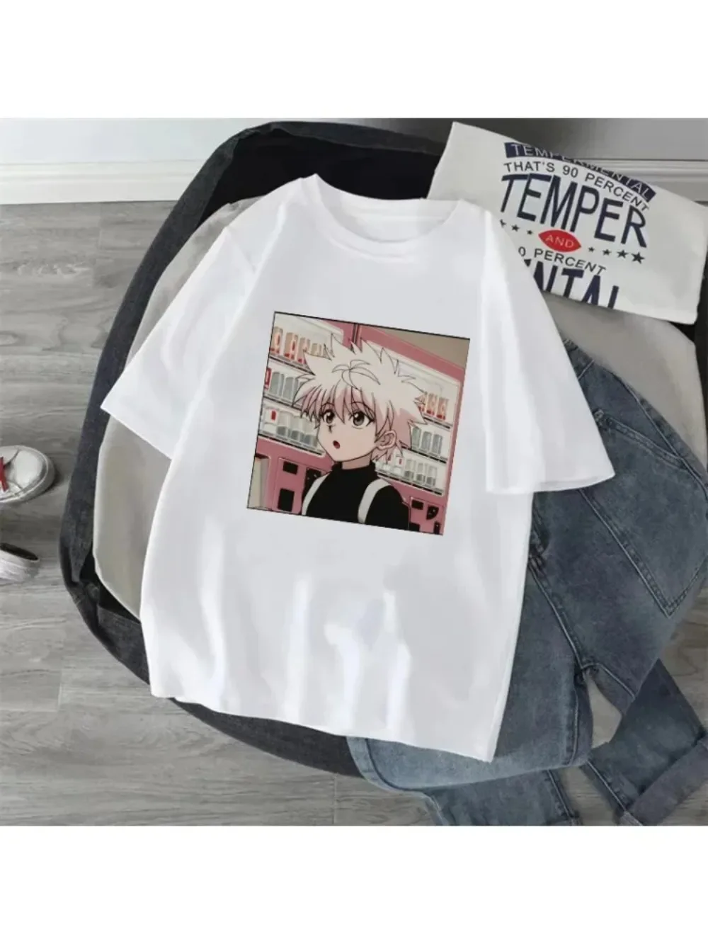 Anime Hunter X Hunter T-Shirt Japanischer Manga Hisoka Killua Zoldyck Lustige Mode Harajuku Kawaii T-Shirt Damen Y2K Kleidung – Detail 7