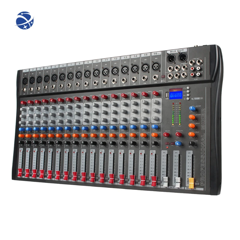 YYHC 16 channel Professional Audio Analog Mixer Mixing Console DJ Sound USB Recorder Audio Mixer