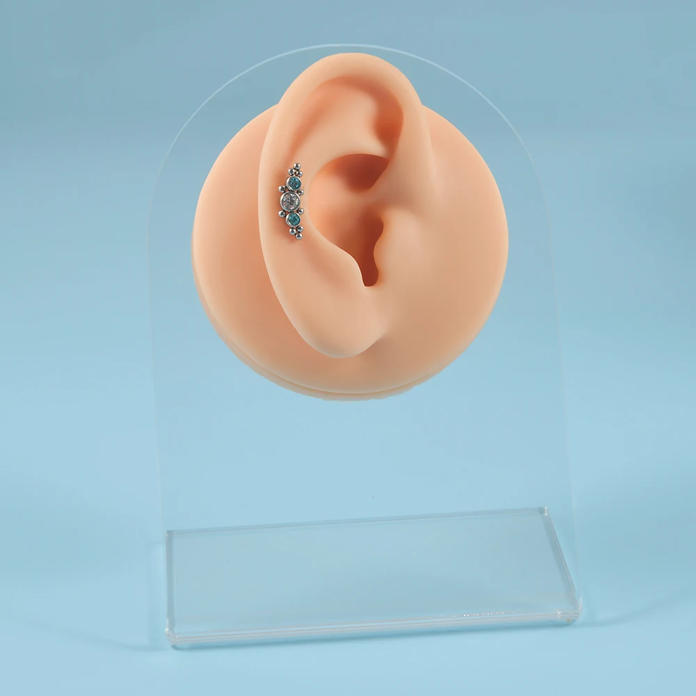 1PC Surgical Steel CZ Crystal Cluster Stud Earrings Ear Cartilage Tragus Helix Daith Labret Lip Ring Piercing Jewelry
