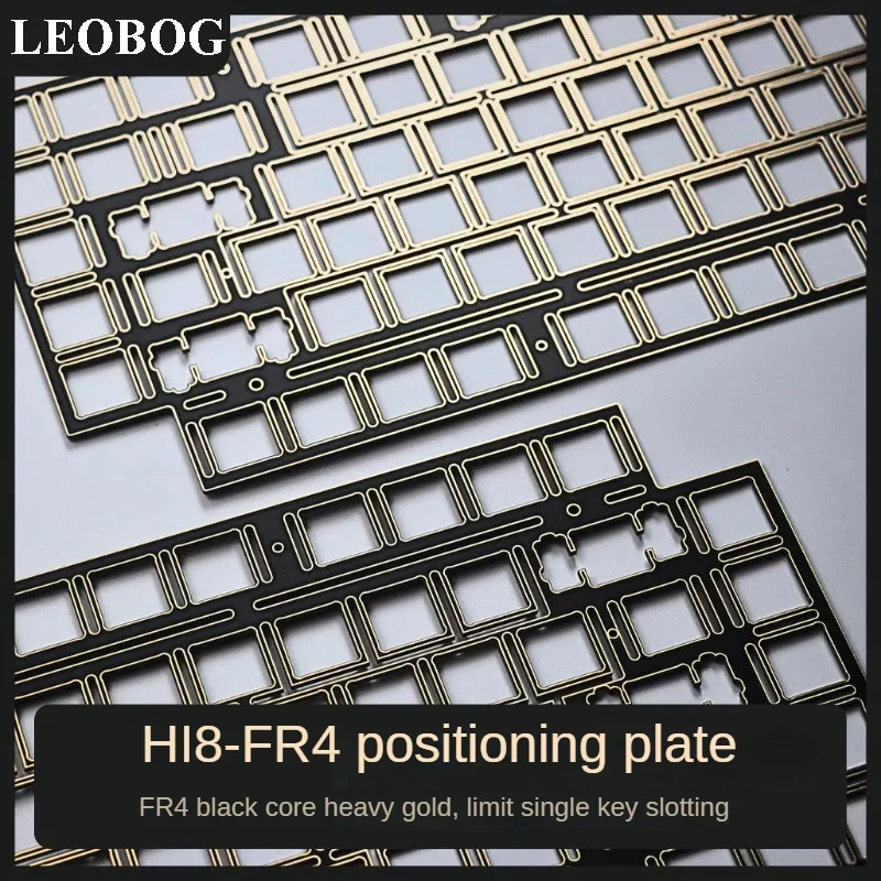 LEOBOG Hi8 FR4 Keyboard Plate Black Core Immersion Gold Single Key Slotted Mechanical Keyboard Accessories Hi8 Kit Accessories