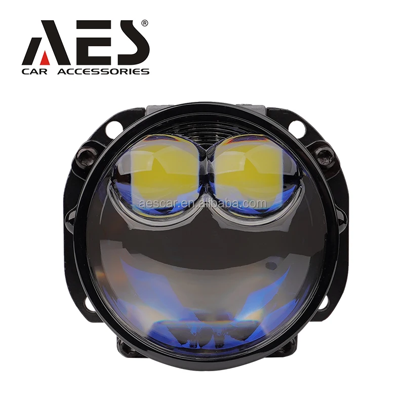 AES High Power  2.5inch 75W Bi LED Projector Lens Low Beam High Beam Dual Universal  for Cars and Motorcycles