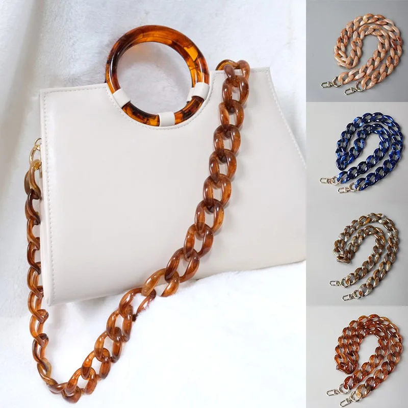 

One Shoulder Diagonal Bag Chain Handbag Chain Shoulder Strap Chain Luggage Accessories Detachable Women Girls Acrylic Resin Bag