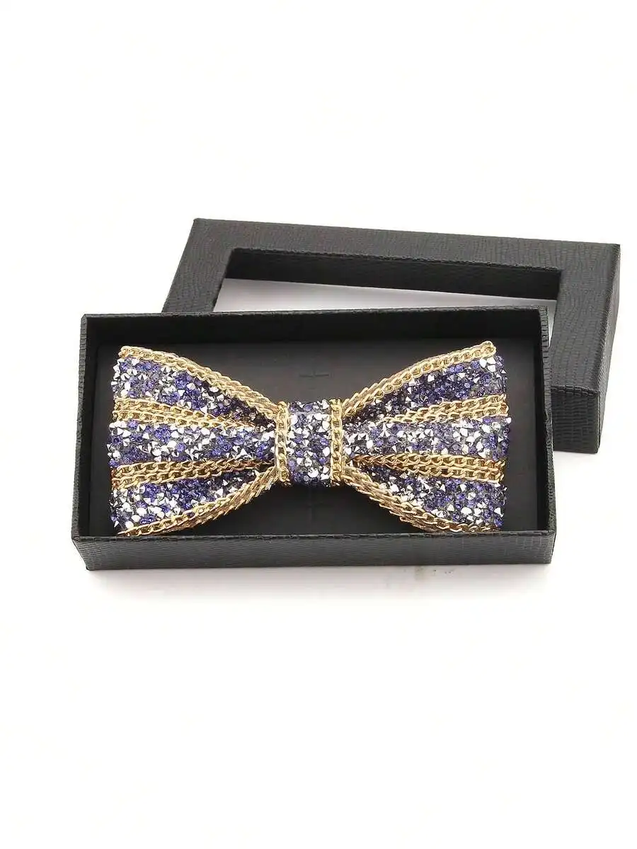 Shiny ABS Reptile Scale Faux Crystal Chain Bow Tie For Men Formal Party Wedding Accessory view 5