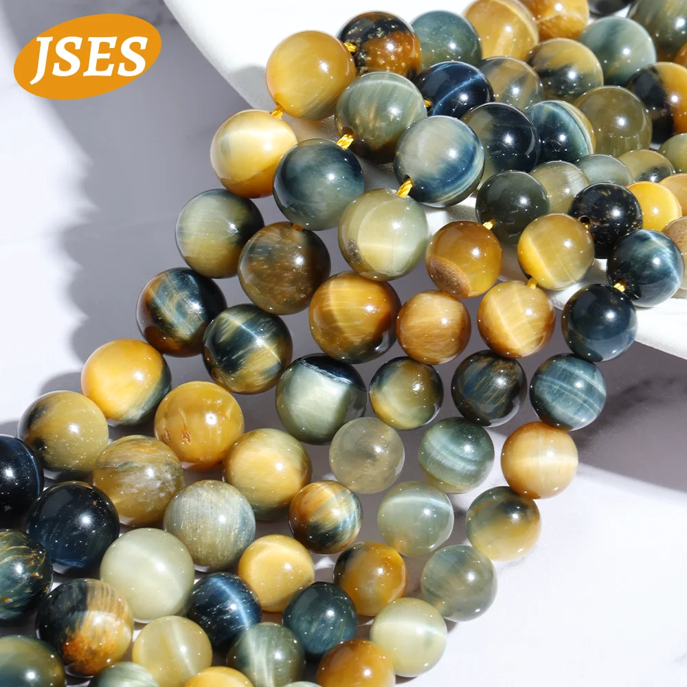 AA Natural Dream Tiger Eye Golden Blue Tiger Eye Beads do tworzenia biżuterii Bransoletki Akcesoria do majsterkowania i hurtownia prezentów DIY