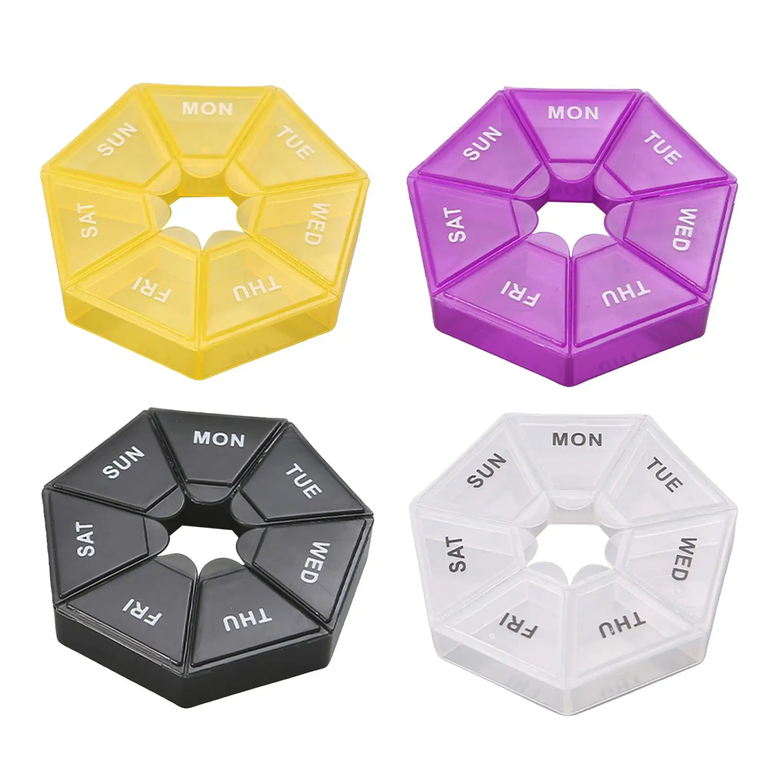

Weekly Pill Organizer 7 Compartments Pill Container with Lid Pill Dispenser