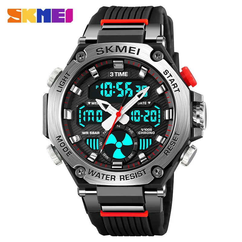 SKMEI 2223 S-shock Sport Watch for Man 3Time Digital Watches Countdown Stopwatch Waterproof Fashion Men\'s Clock Original