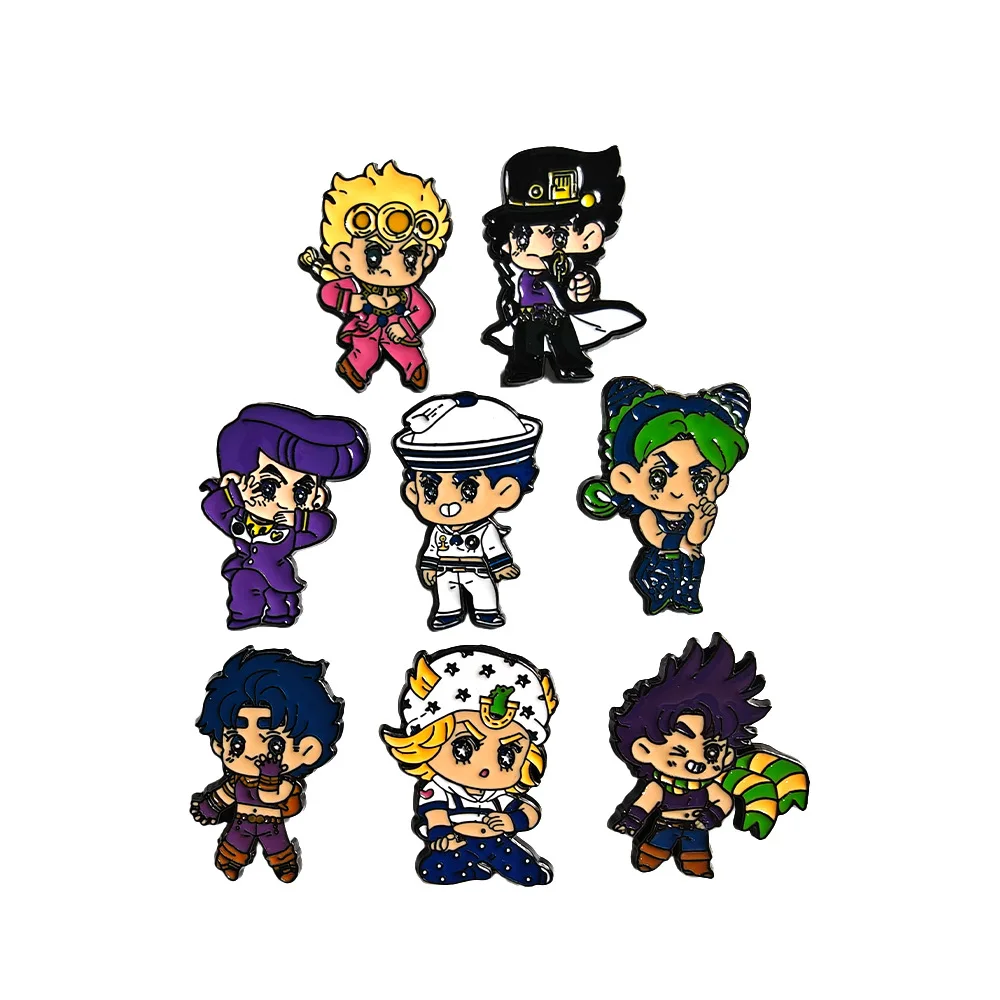 

JoJo's Bizarre Adventure Brooches Anime Figure Kujo Jonathan Joestar Joseph Round Badge Jewelry Enamel Pins Accessories Gifts
