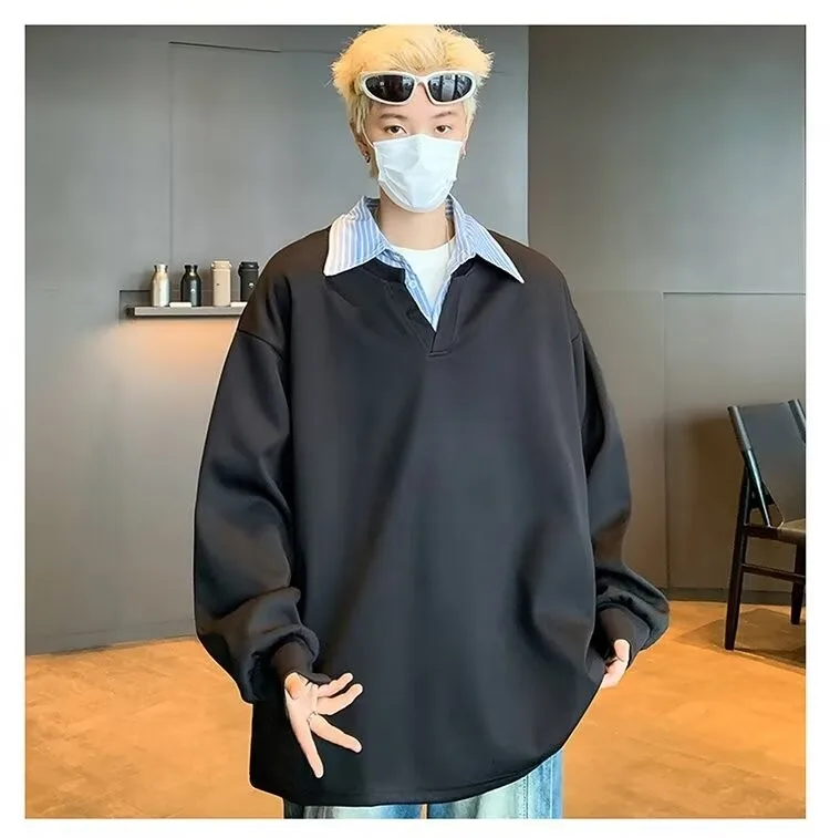 

Мужские зимние худи без капюшона: итальянский, бразильский, европейский и зарубежный стиль, модные, удобные, мягкие, из смесового хлопка, свободного кроя