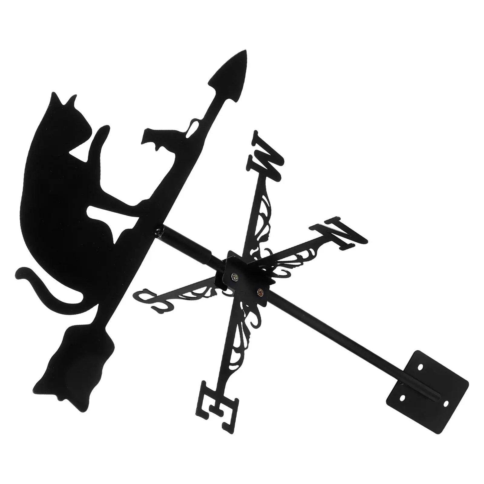 

Cat Weathervane Pavilion Decoration Patio Water Proof Greenhouse Steel Mount Stainless Ground Aircraft